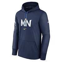 Men's Nike Navy Minnesota Twins Authentic Collection City Connect Performance Pullover Hoodie