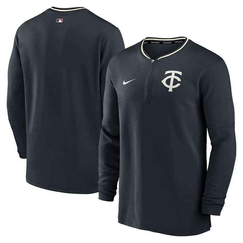 Men's Nike Navy Minnesota Twins Authentic Collection Dri-FIT Half-Zip Top