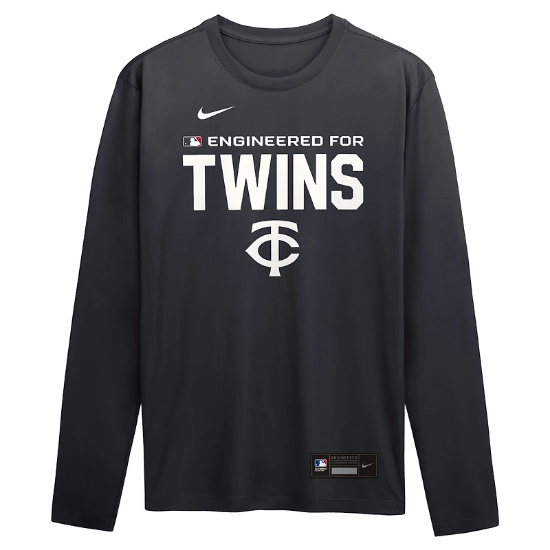 Men's Nike Navy Minnesota Twins Authentic Collection Legend Dri-FIT Long Sleeve T-Shirt