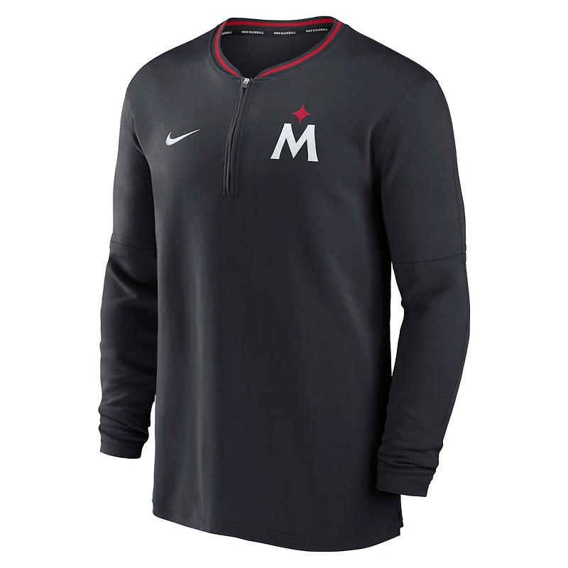 Haut Nike bleu marine Minnesota Twins Authentic Collection Performance à demi-zip pour homme