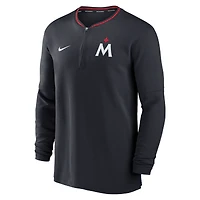 Haut Nike bleu marine Minnesota Twins Authentic Collection Performance à demi-zip pour homme