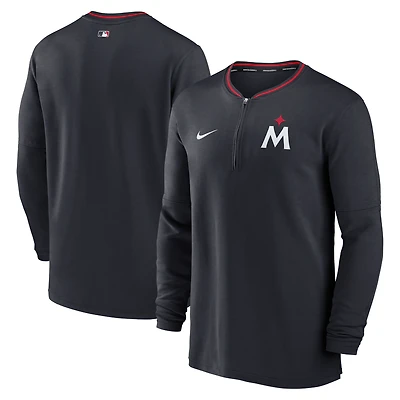 Haut Nike bleu marine Minnesota Twins Authentic Collection Performance à demi-zip pour homme