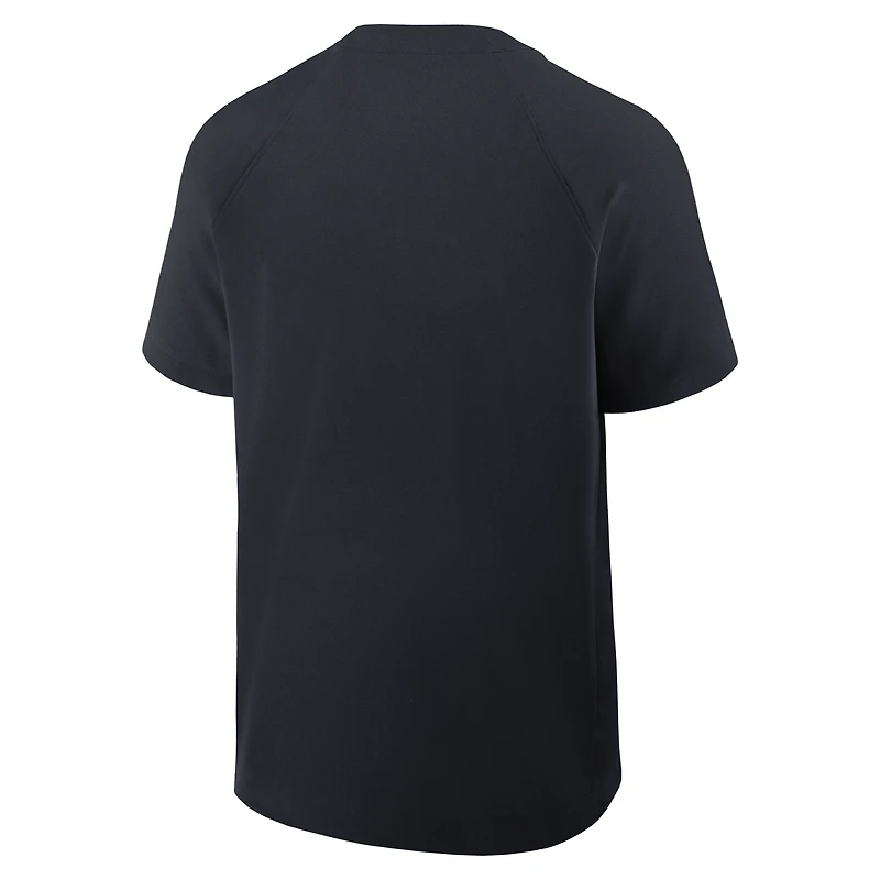 Coupe-vent à manches courtes raglan Nike bleu marine pour homme des Twins du Minnesota Authentic Collection