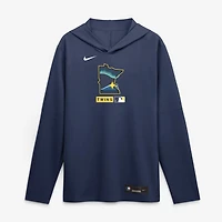T-shirt à capuche manches longues Nike pour homme, bleu marine, Minnesota Twins City Connect Dri-FIT