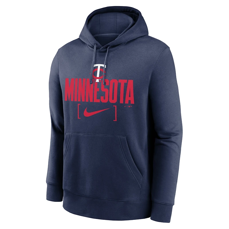 Sweat à capuche Nike pour hommes, bleu marine, Minnesota Twins Club Slack