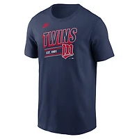T-shirt rétro bleu marine pour homme de la collection Cooperstown des Twins du Minnesota Nike