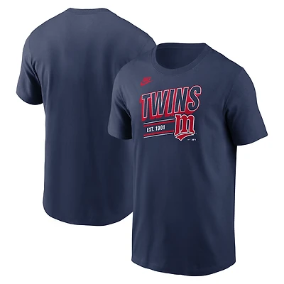 T-shirt rétro bleu marine pour homme de la collection Cooperstown des Twins du Minnesota Nike