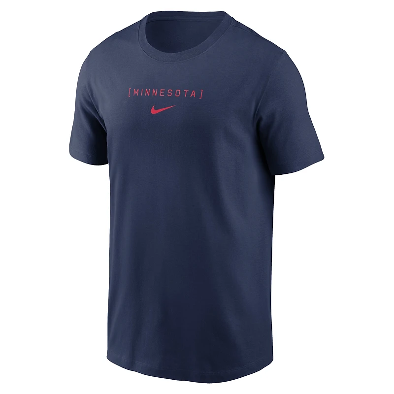 Men's Nike Navy Minnesota Twins Large Logo Back Stack T-Shirt