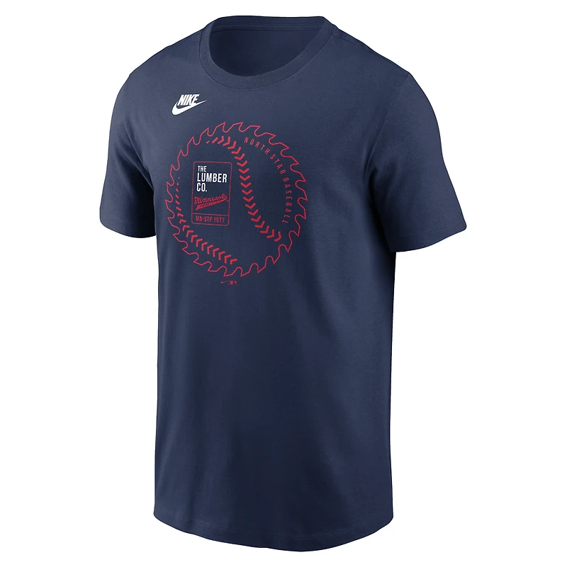 T-shirt Nike bleu marine pour homme avec logo local des Twins du Minnesota
