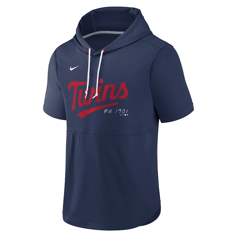 Sweat à capuche manches courtes Nike Minnesota Twins Springer Team pour homme - Bleu marine
