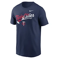 T-shirt Nike Minnesota Twins Twin Cities Snow Hometown pour homme - Bleu marine