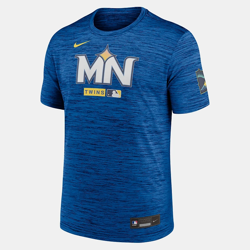 Men's Nike Royal Minnesota Twins Authentic Collection City Connect Velocity Dri-FIT T-Shirt