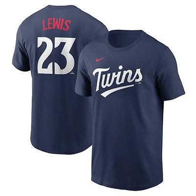 T-shirt Nike Royce Lewis bleu marine pour homme avec nom et numéro Fuse des Minnesota Twins