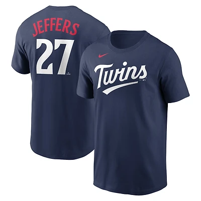 T-shirt avec nom et numéro de joueur Nike Ryan Jeffers pour hommes, bleu marine, Minnesota Twins