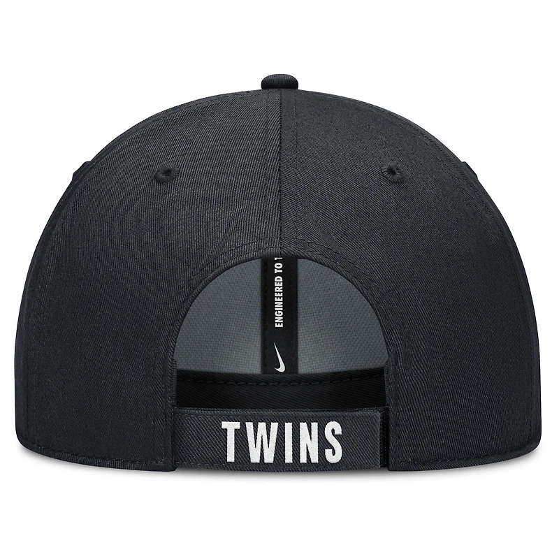 Casquette ajustable Nike blanche/bleu marine pour homme, Minnesota Twins Club Performance