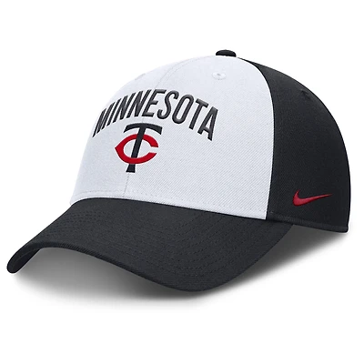 Casquette ajustable Nike blanche/bleu marine pour homme, Minnesota Twins Club Performance