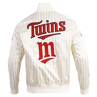 Men's Pro Standard Cream Minnesota Twins Cooperstown Collection Pinstripe Retro Classic Satin Full-Snap Jacket