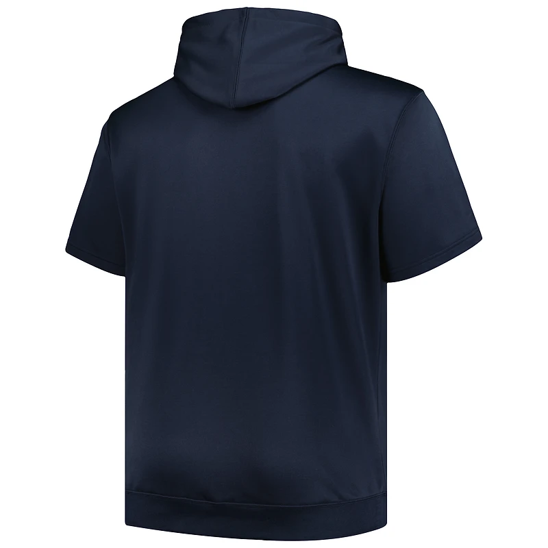 Pull à capuche et manches courtes contrastées Profile Minnesota Twins Big & Tall pour homme, bleu marine