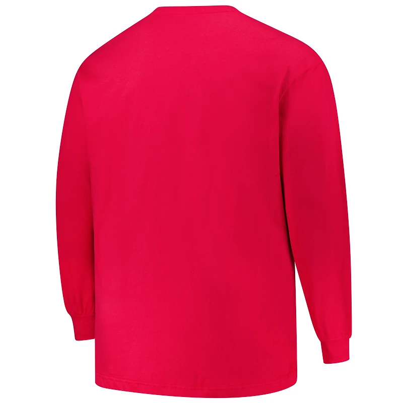 Men's Profile Red Minnesota Twins Big & Tall Two-Hit Long Sleeve T-Shirt