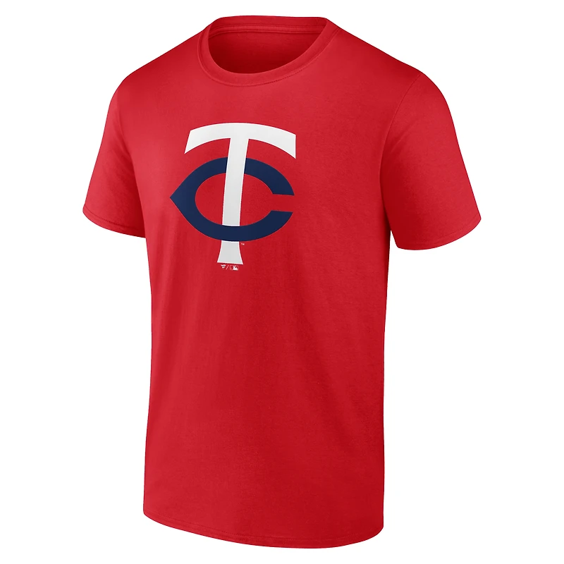 T-shirt rouge pour homme avec logo officiel des Twins du Minnesota