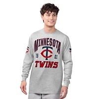 Men's Starter  Heather Gray/Navy Minnesota Twins Two-Pack Long Sleeve & Short T-Shirt Set