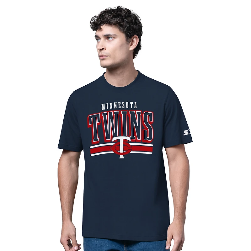 Men's Starter  Heather Gray/Navy Minnesota Twins Two-Pack Long Sleeve & Short T-Shirt Set