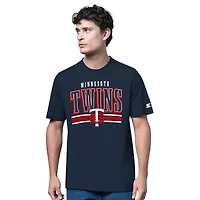 Men's Starter  Heather Gray/Navy Minnesota Twins Two-Pack Long Sleeve & Short T-Shirt Set