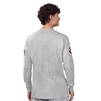 Ensemble de deux t-shirts à manches longues et courtes Starter pour homme, gris chiné/bleu marine