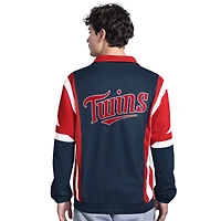 Veste de survêtement zippée intégrale en tricot Contender pour homme, bleu marine/rouge, des Minnesota Twins