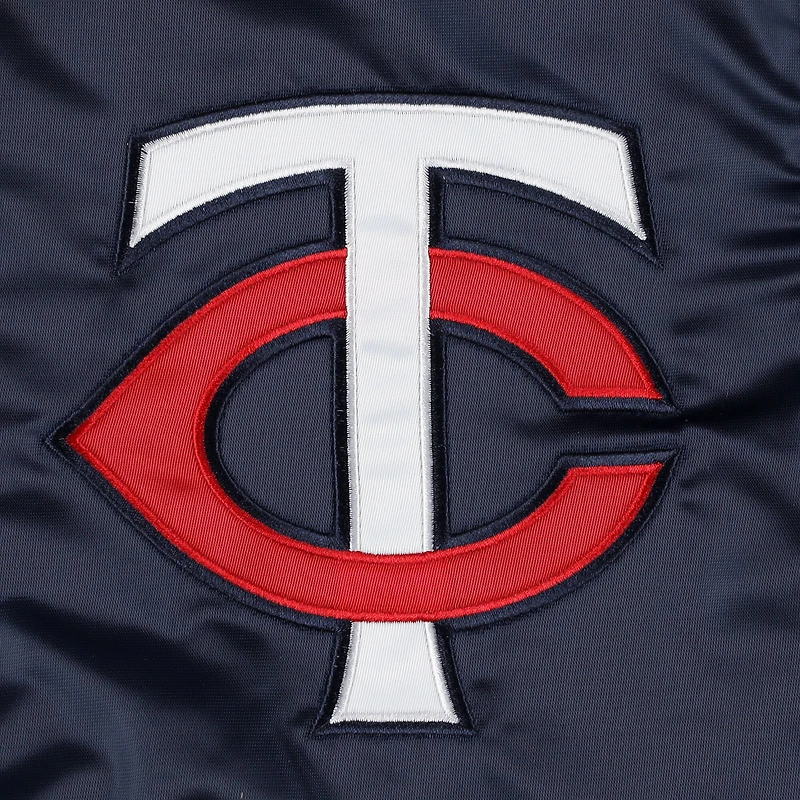 Men's Starter Navy Minnesota Twins Midfield Satin Full-Snap Varsity Jacket