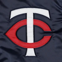 Men's Starter Navy Minnesota Twins Midfield Satin Full-Snap Varsity Jacket