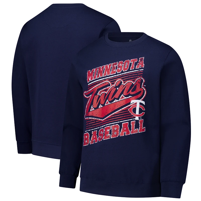 Sweat-shirt ras du cou léger bleu marine Stitches pour homme des Twins Minnesota