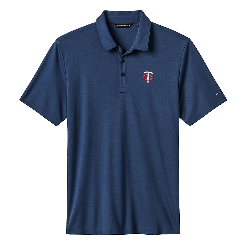 Polo bleu marine TravisMathew pour homme, motif tri-mélange des Twins du Minnesota, les éliminatoires