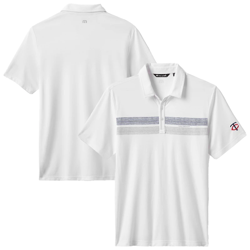 Men's TravisMathew White Minnesota Twins Top Recruit Tri-Blend Polo