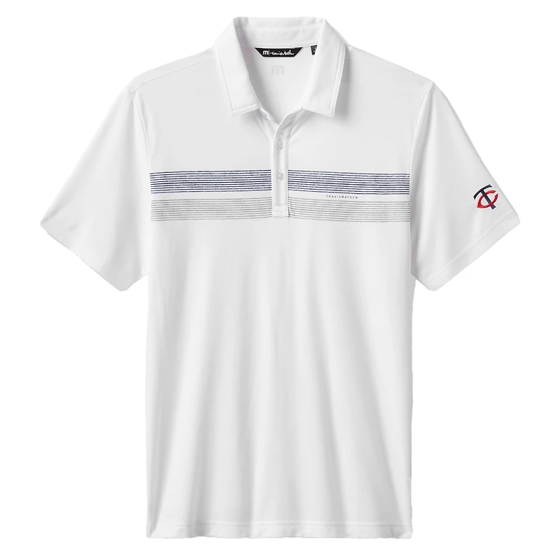 Men's TravisMathew White Minnesota Twins Top Recruit Tri-Blend Polo