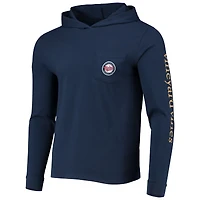 T-shirt à capuche manches longues Vineyard Vines pour hommes, bleu marine, Minnesota Twins