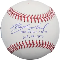 Balle de baseball autographiée par Mick Abel des Twins du Minnesota, avec inscription pour ses débuts en MLB - Édition limitée à 10 exemplaires