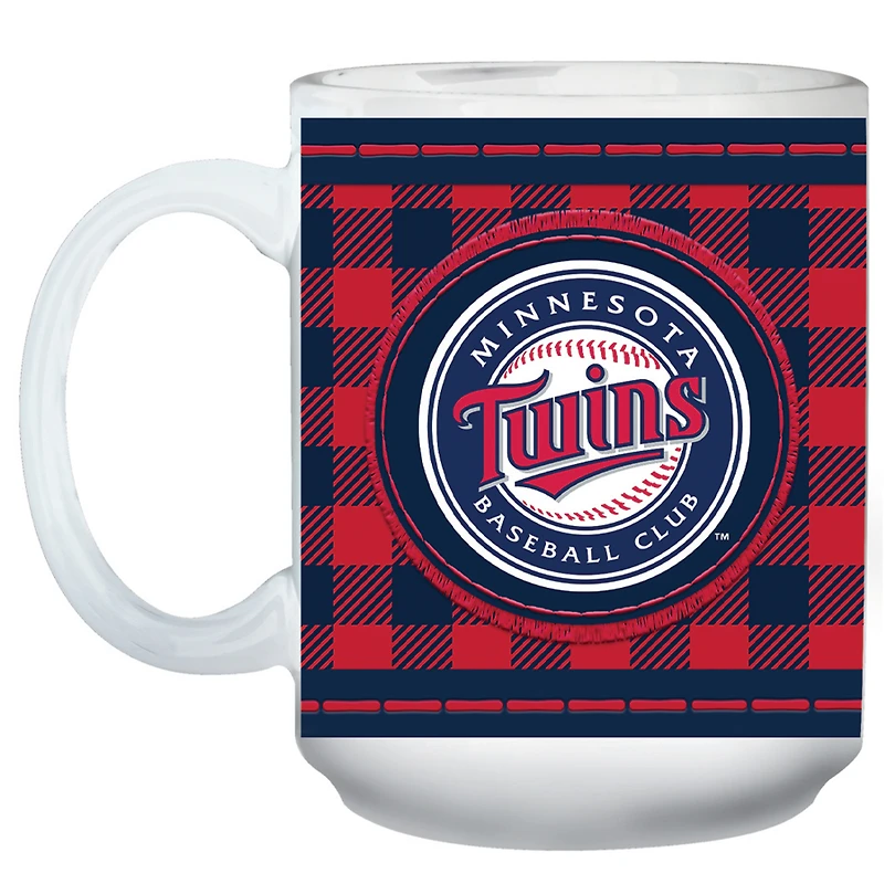 Twins du Minnesota 15 oz. Tasse de fête des pères Team Buffalo à carreaux