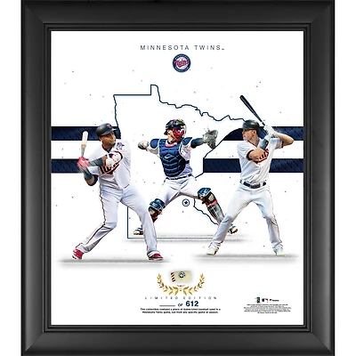 Minnesota Twins Framed 15" x 17" Franchise Foundations Collage with a Piece of Game Used Baseball - Limited Edition of 612