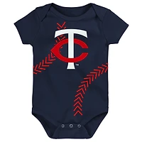 Body de course à domicile Minnesota Twins bleu marine pour nouveau-né et bébé