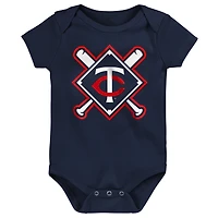 Newborn Outerstuff Minnesota Twins Home Plate 3-Piece Creeper Set