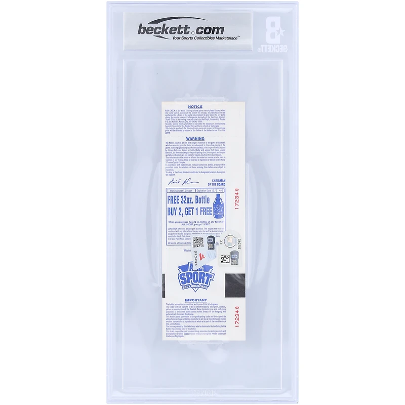 Paul Molitor Minnesota Twins Autographed Career Hit 3,000 Souvenir Beckett Fanatics Witnessed Authenticated Auto 10 Ticket from September 16