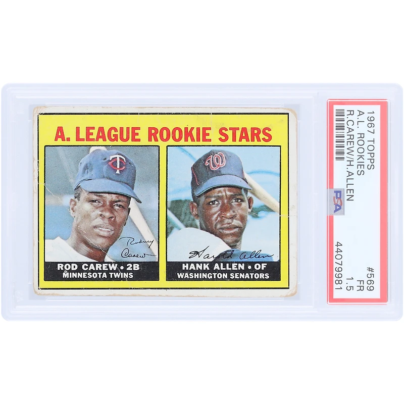Rod Carew & Hank Allen 1967 Topps #569 PSA Authenticated 1.5 Rookie Card