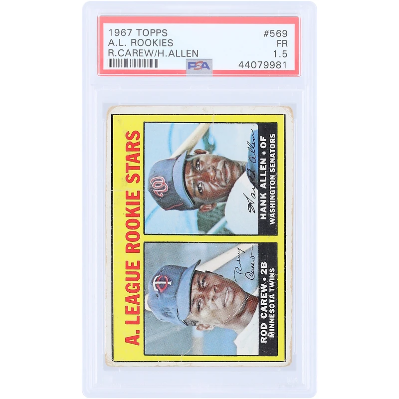 Rod Carew & Hank Allen 1967 Topps #569 PSA Authenticated 1.5 Rookie Card