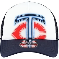 Casquette ajustable New Era blanche/bleu marine pour tout-petit, motif A-Frame 9FORTY des Twins du Minnesota