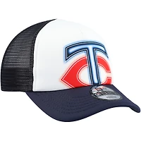 Casquette ajustable New Era blanche/bleu marine pour tout-petit, motif A-Frame 9FORTY des Twins du Minnesota