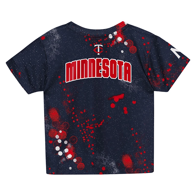 Ensemble t-shirt et short Outerstuff bleu marine Minnesota Twins pour tout-petit, motif joueur suppléant
