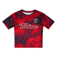 Ensemble t-shirt et short de frappeur champ intérieur pour tout-petit rouge/bleu marine des Twins du Minnesota