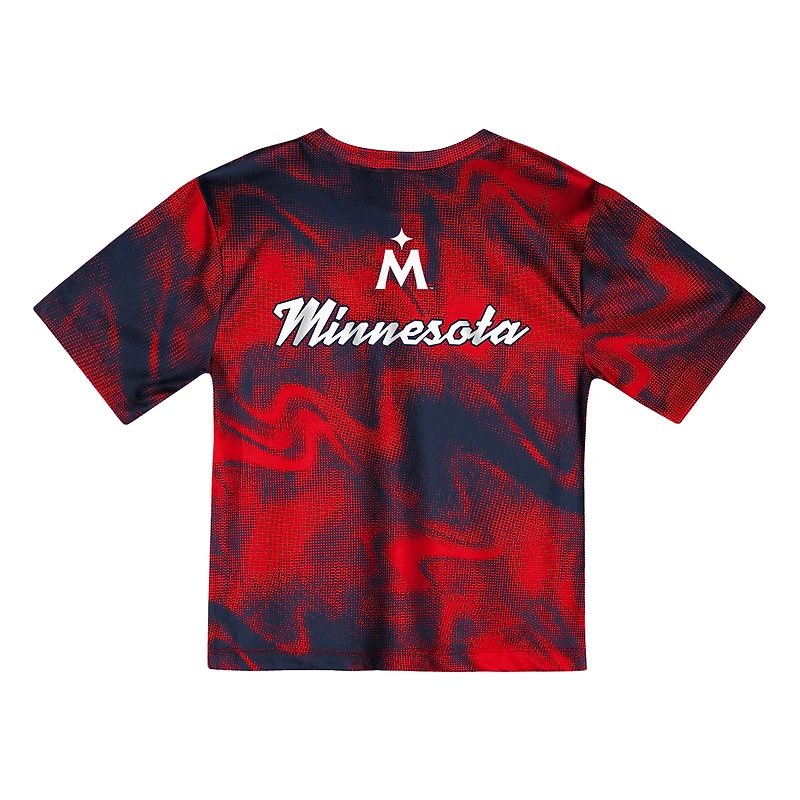 Ensemble t-shirt et short de frappeur champ intérieur pour tout-petit rouge/bleu marine des Twins du Minnesota