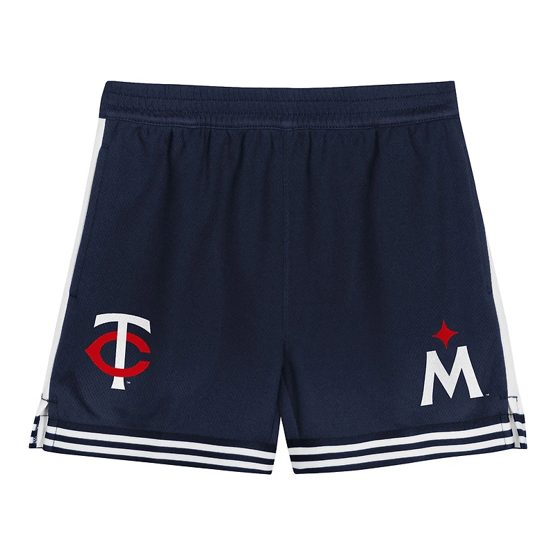 Ensemble t-shirt et short de frappeur champ intérieur pour tout-petit rouge/bleu marine des Twins du Minnesota